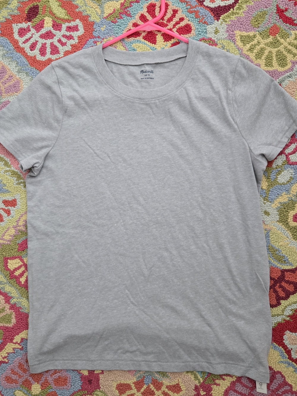 Madewell Soft Heather Gray Tee with Crewneck
